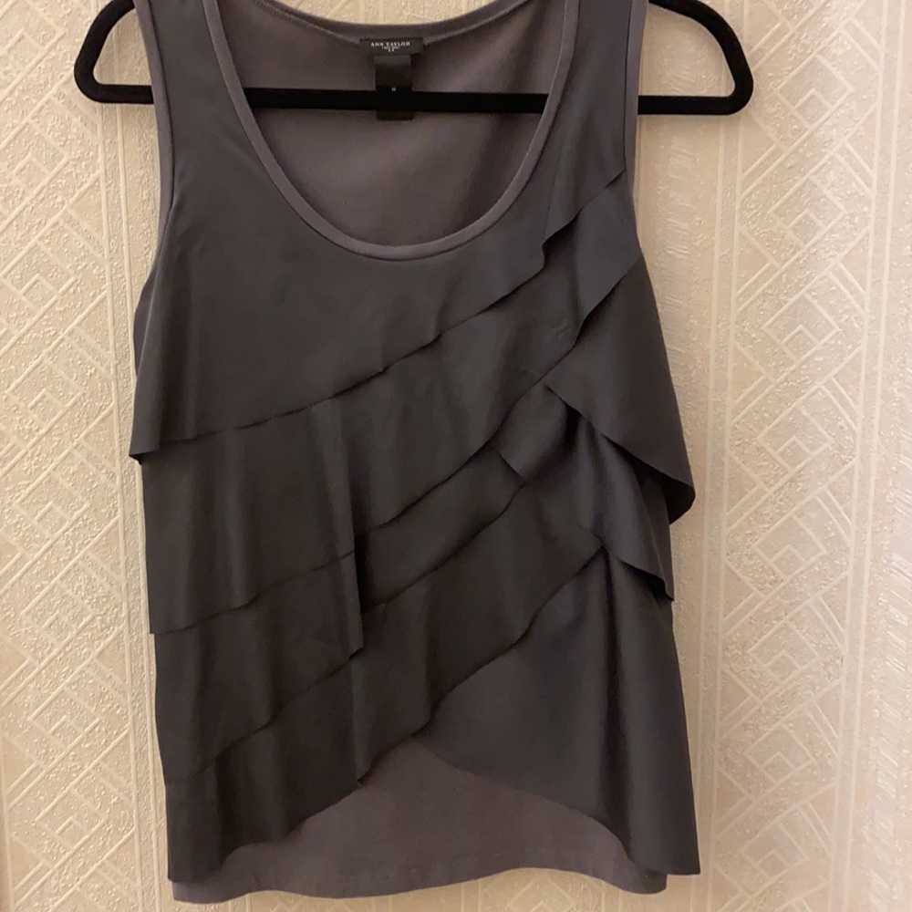 Ann Taylor sleek steel gray top